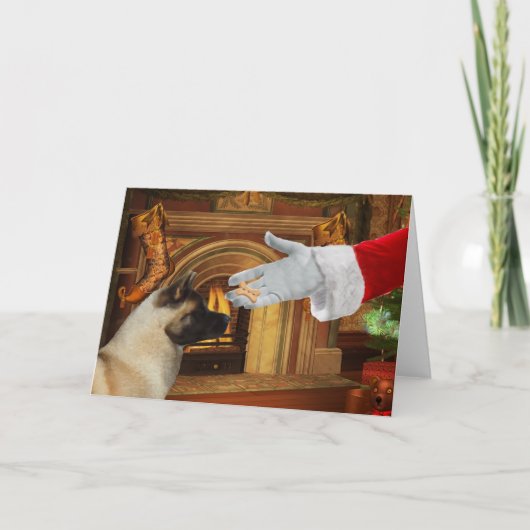 Akita-Weihnachtsfeiertags-Karte Feiertagskarte (Vorderseite)