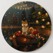 Akita Weihnachtsfest Reise Button (Vorderseite)