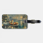 Akita Weihnachtsfest Reise Gepäckanhänger (Rückseite horizontal)