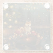 Akita Weihnachtsfest Reise Glasuntersetzer (Rückseite)