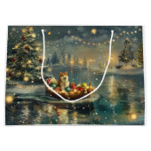 Akita Weihnachtsfest Reise Große Geschenktüte (Vorderseite)