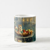 Akita Weihnachtsfest Reise Kaffeetasse (Mittel)