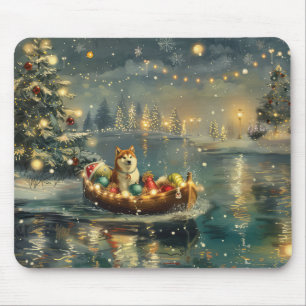 Akita Weihnachtsfest Reise Mousepad