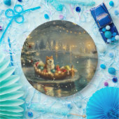 Akita Weihnachtsfest Reise Pappteller (Party)