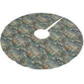 Akita Weihnachtsfest Reise Polyester Weihnachtsbaumdecke (Schrägansicht)