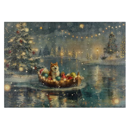 Akita Weihnachtsfest Reise Schneidebrett (Vorderseite)