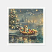 Akita Weihnachtsfest Reise Serviette (Vorderseite)