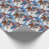 Akita Weihnachtsfest Schneeszene Geschenkpapier (Ecke)