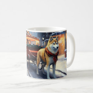 Akita Weihnachtsfestzeit Kaffeetasse