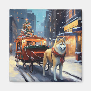 Akita Weihnachtsfestzeit Magnet