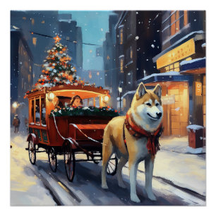Akita Weihnachtsfestzeit Poster