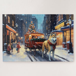 Akita Weihnachtsfestzeit Puzzle