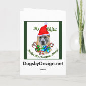Akita-Weihnachtsgeschenke Feiertagskarte (Rückseite)