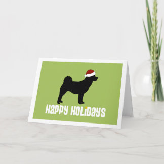 Akita-Weihnachtsmannmütze Feiertagskarte