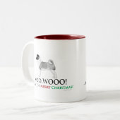 Akita-WeihnachtsTasse Zweifarbige Tasse (Vorderseite Links)
