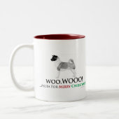 Akita-WeihnachtsTasse Zweifarbige Tasse (Links)