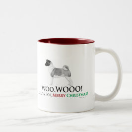 Akita-WeihnachtsTasse Zweifarbige Tasse