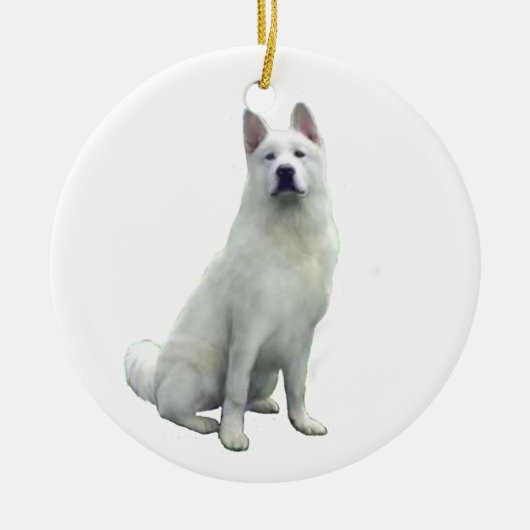 Akita - weiß keramikornament (Vorne)