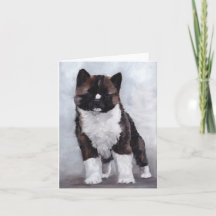 Akita Welpe Hund Art Note Card
