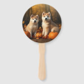 Akita Welppy Autumn Delight Pumpkin Fächer (Vorderseite)