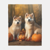 Akita Welppy Autumn Delight Pumpkin Fleecedecke (Vorderseite)