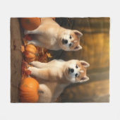 Akita Welppy Autumn Delight Pumpkin Fleecedecke (Vorderseite (Horizontal))