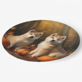 Akita Welppy Autumn Delight Pumpkin Pappteller (Schrägansicht)