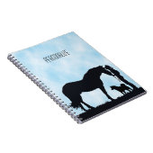 Akita-Western-Silhouette Notizblock (Rechte Seite)