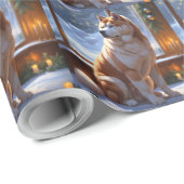 Akita With Christmas Lights Holiday Geschenkpapier (Rolleneckpunkt)