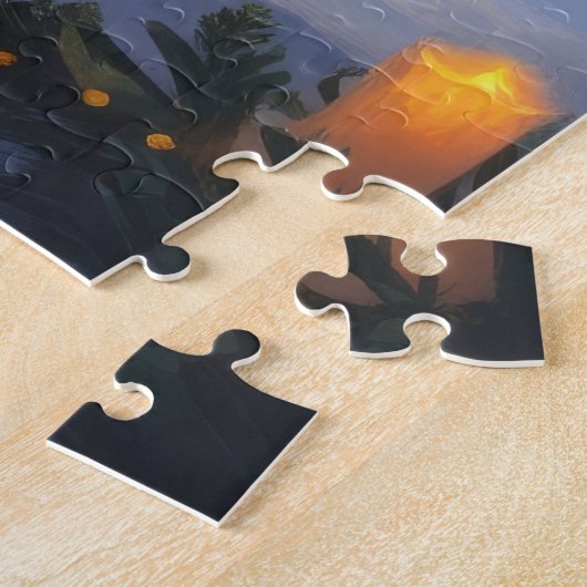 Akita With Christmas Lights Holiday Puzzle (Seite)