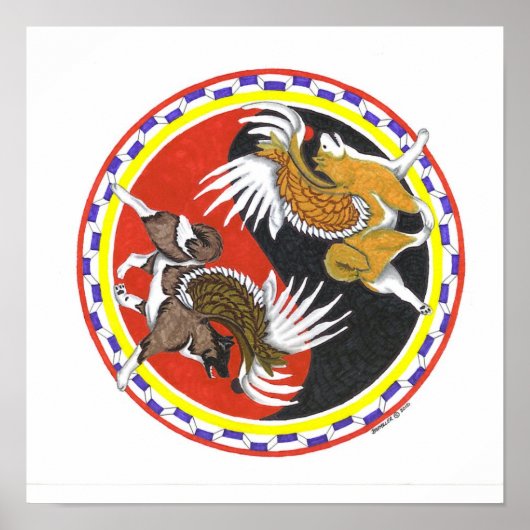 akita yin and yang poster (Vorne)