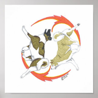 akita yin and yang poster