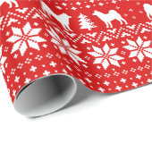 Akitas Dog Silhouetten Weihnachtsfeiertag Muster Geschenkpapier (Rolleneckpunkt)