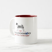 AkitaValentine flehen WOOO Tasse an (Vorderseite Links)