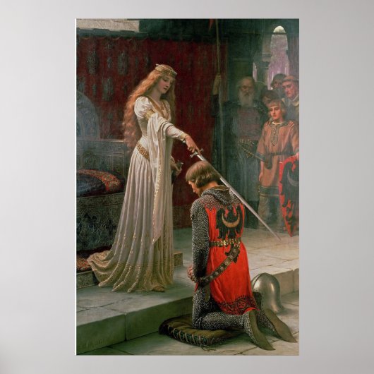 Akkolade von Edmund Blair Leighton - Vintage Kunst Poster (Vorne)
