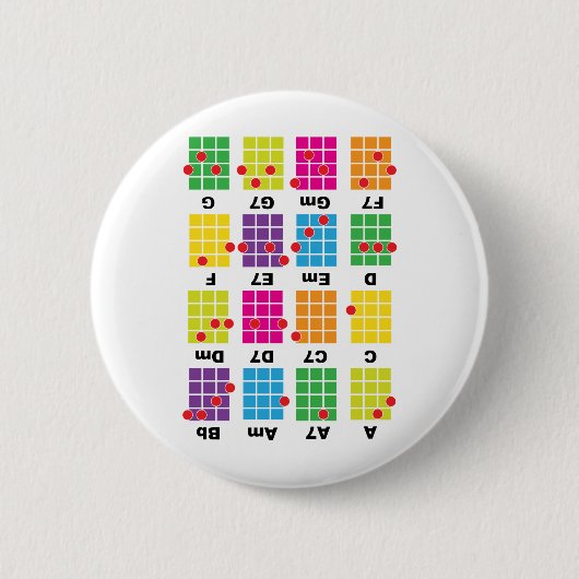 Akkord-Betrüger-T-Shirt-Weiß Button (Vorderseite)