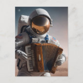 Akkordeon beim Astronauten Postkarte (Vorderseite)