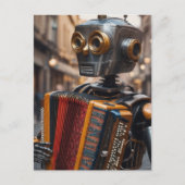 Akkordeon beim Astronauten Postkarte (Vorderseite)