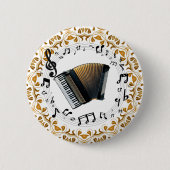 Akkordeon-Design in elegantem Schwarz und Gold Button (Vorderseite)