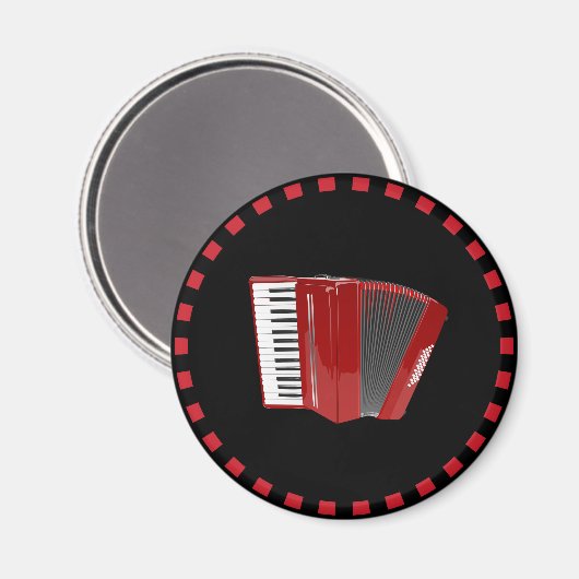 Akkordeon: Die rote Akkordeon Magnet (Vorderseite/Rückseite)