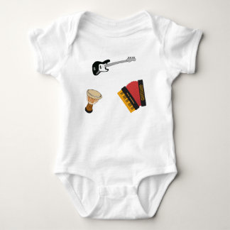 Akkordeon, E-Gitarre, Djembe Baby Strampler