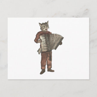 Akkordeon-Katze Postkarte