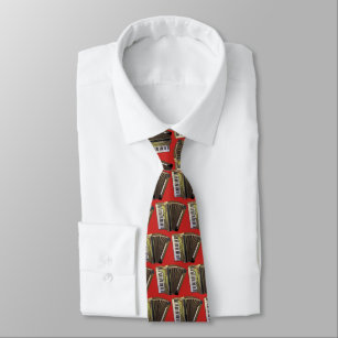 Akkordeon-Krawatten-Muster-Rot-Hintergrund Krawatte