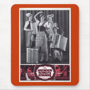 Akkordeon-Mädchen Vintage-Werbung Mousepad