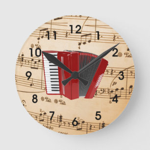 Akkordeon-Musik, beliebt Design, Runde Wanduhr