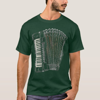 Akkordeon-Musik-Instrument Motiv Kunst Akkordeon f T-Shirt