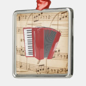 Akkordeon: Red Accordion, populäres Design, Ornament Aus Metall (Links)