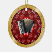 Akkordeon ~ Silber ~ Red~ Gold~ Weihnachten~ Keramik Ornament (Links)