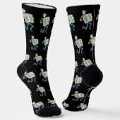 Akkordeon spielender Stickman Socken (Gewinkelt)