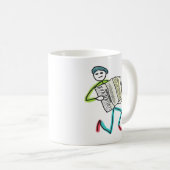 Akkordeon spielender Stockmann Kaffeetasse (VorderseiteRechts)